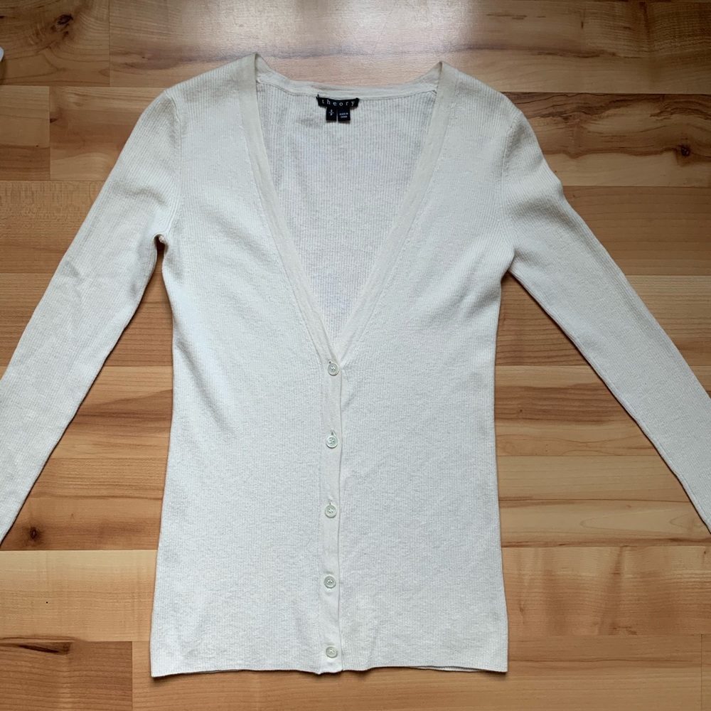 Theory off white cardigan